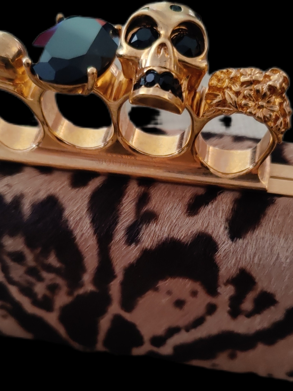 (Vintage 2013) Alexander McQueen Knuckle Box Clutch Pony Hair - Picture 2 of 14